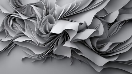 Leinwandbilder - Abstract soft gray lines flowing gracefully in dynamic patterns modern art installation indoor space artistic perspective