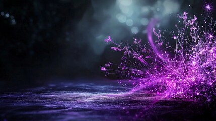 Aufkleber - Flickering violet sparks dance in dark space digital art visuals abstract environment captivating viewpoint