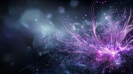 Aufkleber - Flickering violet sparks abstract art display dark background digital artwork close-up view creative concept