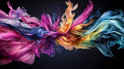 Fototapete - Dynamic color collision energetic abstract art in vivid hues studio setting high-impact visuals