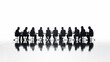 © Akash Tholiya - A group of people sitting at a table in a meeting black monochrome silhouette on a white background
