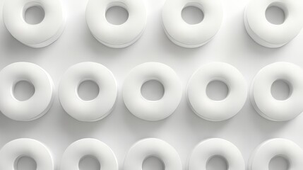 Abstract white donut pattern background