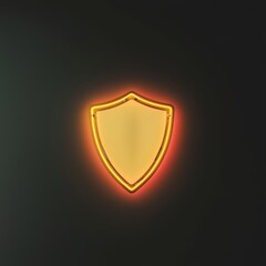 Poster - Neon Shield Icon  Security  Protection  Safety  Digital  Technology  Abstract