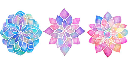 Poster - Stained Glass Window Designs in Watercolor Style Generative AI