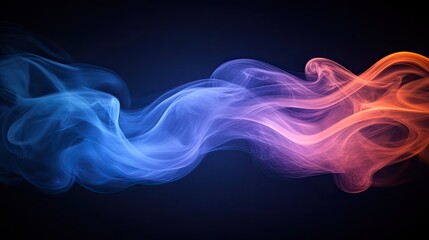 Wall Mural - Abstract swirling smoke in blue and orange hues