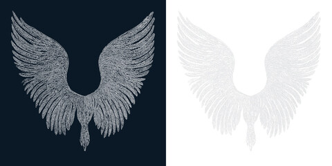 Poster - Elegant wing design with intricate details suitable for various digital applications