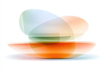 Poster - Abstract Composition of Colorful Transparent Shapes and Soft Edges Overlapping