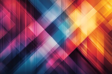 Poster - Abstract Geometric Artwork: Vibrant Hues and Dynamic Angles