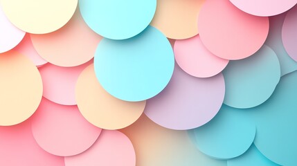 Poster - Pastel Circle Abstract: Overlapping Circles in a Soft, Dreamy Style