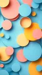 Poster - Pastel Circle Abstract: Layered, Overlapping Circles in a Playful Design