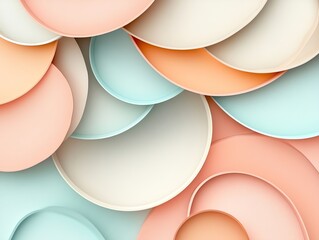 Poster - Pastel Circles: A Serene Abstract Composition of Overlapping Shapes