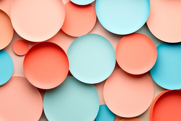 Poster - Pastel Circle Abstract: Overlapping Shapes in a Serene Composition