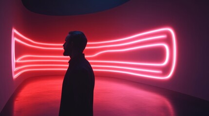 Aufkleber - Futuristic Light Installations Dynamic Neon Corridor for Immersive Art Exhibitions - Interactive Digital Experiences and Engaging Event Productions