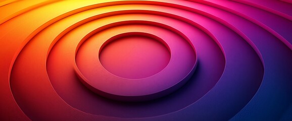 Aufkleber - Abstract colorful concentric circles background.