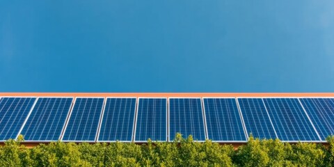 Poster - Modern Eco Design Residential Solar Panel Installation on Green Rooftop for Urban Sustainability - Renewable Energy Solutions in the Housing Sector