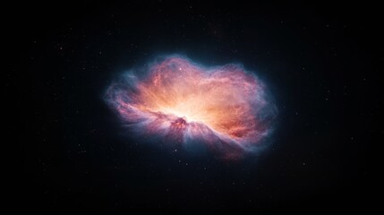Aufkleber - Interstellar Artistry Radiant Nebula in Vivid Hues on Black Canvas - Cosmic Aesthetic for Tech Marketing and Science Communication