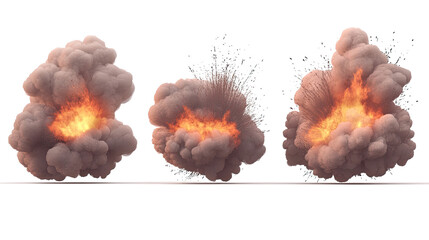 Poster - High-impact Bomb Explosions With Fire and Smoke Effects Generative AI