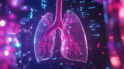 Poster - Neon Lungs: A Digital Anatomy Visualization