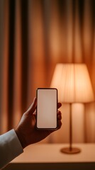 Aufkleber - Contemporary Indian Male Using Smartphone in Ambient Home Office Digital Fintech Aesthetics for Efficient Bill Payments and Innovative Tech Solutions in Personal Finance Management