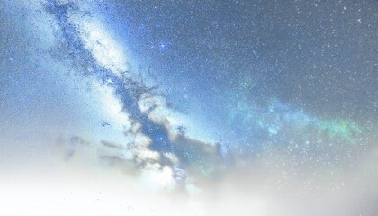 Wall Mural - celestial milky way galaxy streak across a starry night sky with scattered clouds, perfect for cosmic inspired designs and prints

