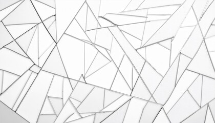 Poster - abstract geometric glass mosaic with triangular and polygonal patterns, clean white background, modern decorative design for wall art


