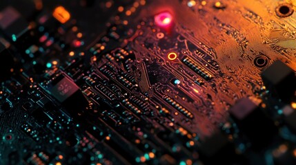 Poster - Close-up of Circuit Board: Intricate Technology