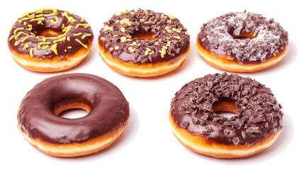 Poster - Chocolate Donuts With Toppings Arranged Generative AI