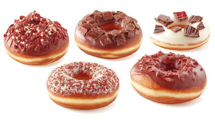 Poster - Delightful Chocolate Donuts Arranged for Dessert Lovers Generative AI
