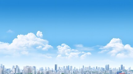 breathtaking panoramic view of a modern cityscape with towering skyscrapers and a bright clear sky o