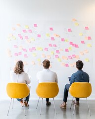 Poster - Collaborative Workspace Design Bright Meeting Area with Whiteboards and Sticky Notes - Enhancing Team Innovation and Productivity in Modern Offices