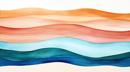 Poster - Rustic watercolor concept. A colorful abstract wave pattern, perfect for modern backgrounds and artistic designs.