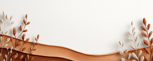 Poster - Rustic watercolor concept. Elegant abstract design featuring soft leaves and organic shapes in soothing colors.