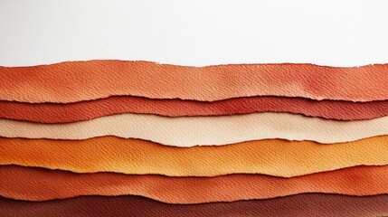 Aufkleber - Rustic watercolor concept. Vibrant layers of colored paper showcasing shades of orange and brown for design projects.