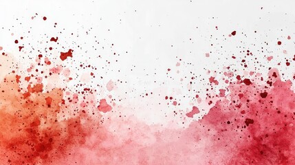 Poster - Splattered watercolor idea. A vibrant splash of red watercolor with a soft white background.