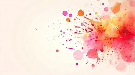 Aufkleber - Splattered watercolor idea. Vibrant watercolor splash in warm hues, perfect for art and design projects.