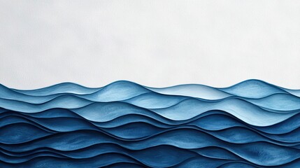 Poster - Starry watercolor idea. Abstract depiction of blue ocean waves creating a serene and calming atmosphere.