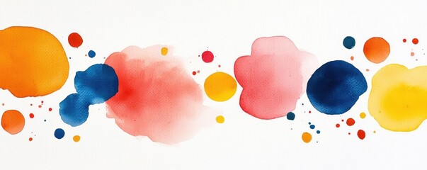 Poster - Splattered watercolor idea. Colorful watercolor splashes create a vibrant and artistic background for various designs.