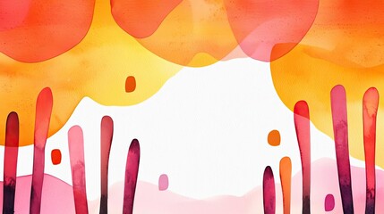 Poster - Splattered watercolor idea. Bright abstract watercolor design with vibrant colors and fluid shapes for creative projects.