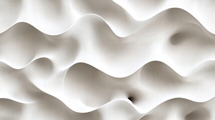 Poster - Waves of white texture create a dynamic and abstract visual in a seamless design. Generative AI
