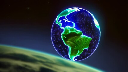 Wall Mural - Digital Earth: A Glowing Celestial Sphere