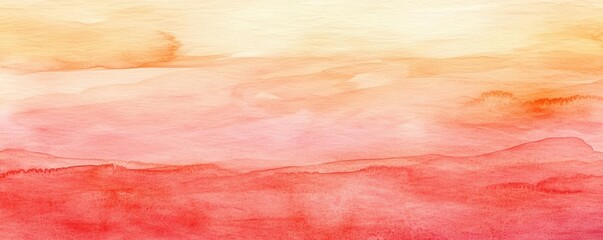 Poster - Rustic watercolor concept. Abstract watercolor composition with warm tones of orange and pink, creating a serene atmosphere.