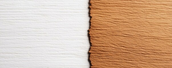 Aufkleber - Rustic watercolor concept. Textured background featuring a contrasting smooth white and rustic brown surface.