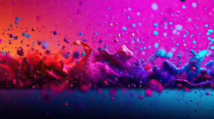 Poster - Splattered watercolor idea. Vibrant splash of colors creating an energetic abstract background with texture.