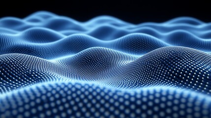 Abstract Blue Wavy Pattern Dots Texture Background