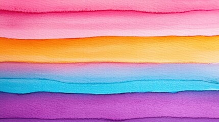 Aufkleber - Rustic watercolor concept. Vibrant color layers showcasing a gradient of pink, orange, blue, and purple hues.