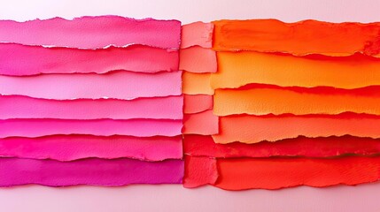 Poster - Rustic watercolor concept. Vibrant layered paper in shades of pink and orange showcasing creativity and texture.