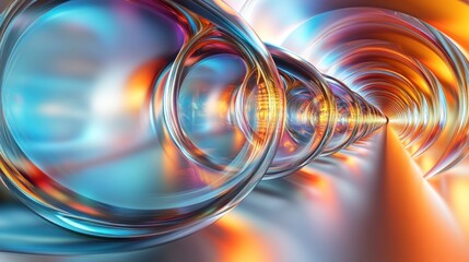 Poster - Abstract glowing tunnel, vibrant, digital art, futuristic, background, technology, website