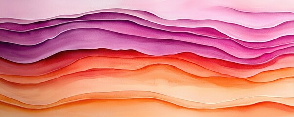 Poster - Rustic watercolor concept. Colorful layered paper texture with smooth gradients in shades of pink and orange.