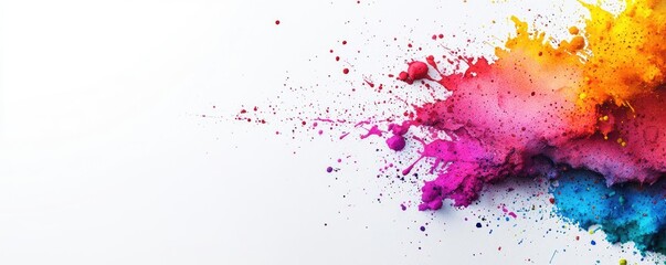 Poster - Splattered watercolor idea. Vibrant splash of colors creating dynamic and artistic visual effects.