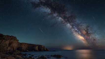 aurora borealis over sea